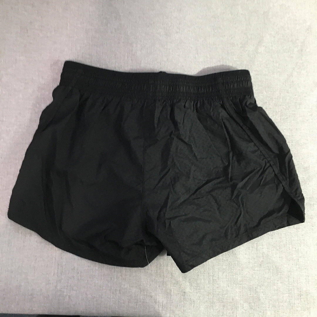 Nike Running Womens Shorts Size XS Black Swoosh Logos Athletic Activewear