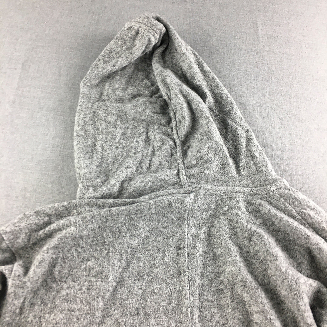 H&M Womens Hoodie Cardigan Size M Grey Open-Front Knit