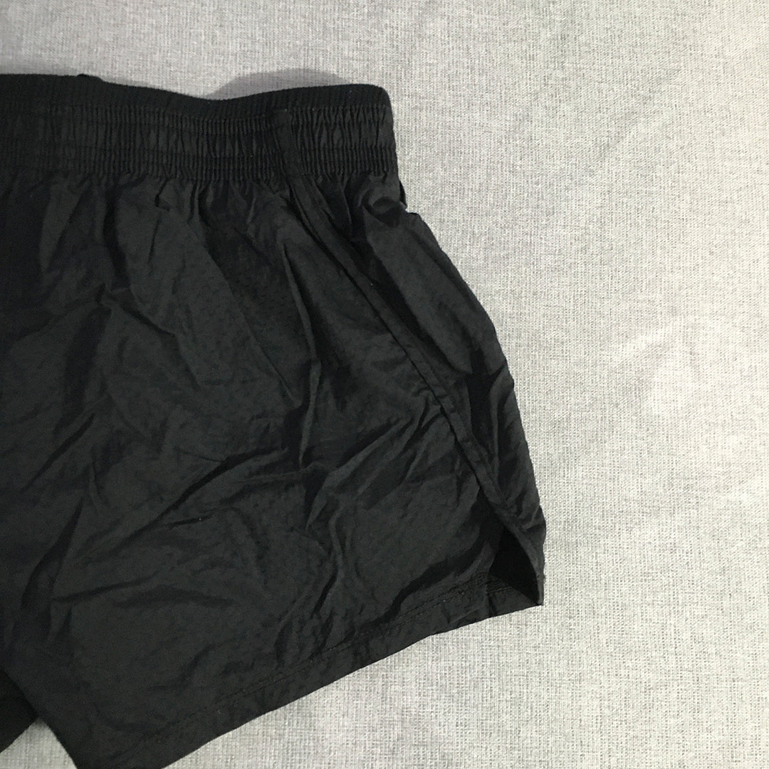 Nike Running Womens Shorts Size XS Black Swoosh Logos Athletic Activewear