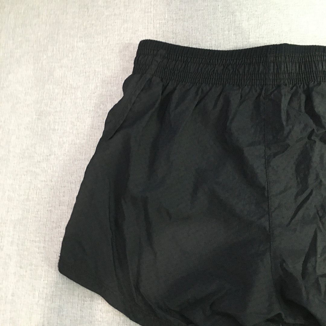 Nike Running Womens Shorts Size XS Black Swoosh Logos Athletic Activewear