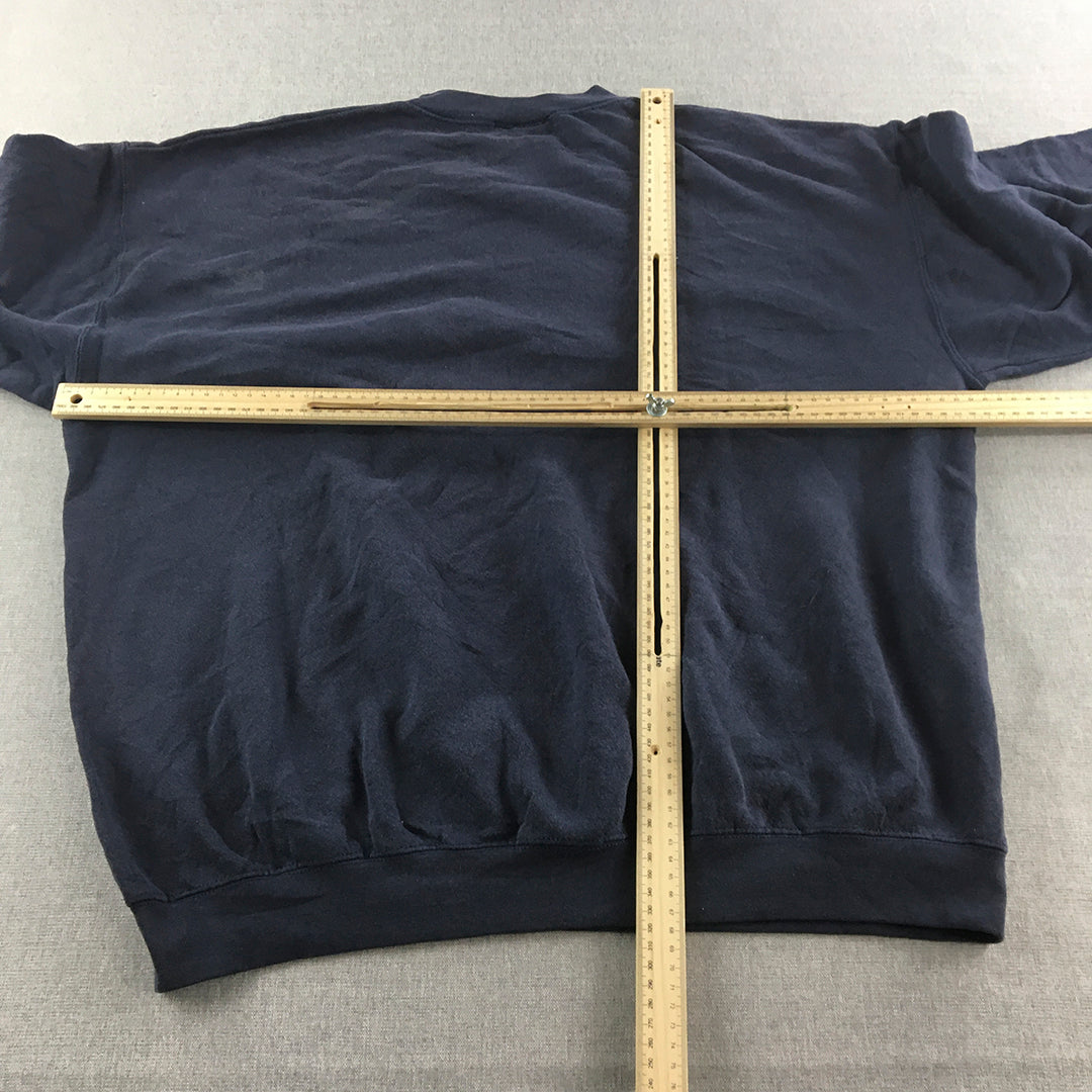 Vintage 90 Noah's Ark Mens Sweater Size XL Navy Blue Embroidered Bible Jumper
