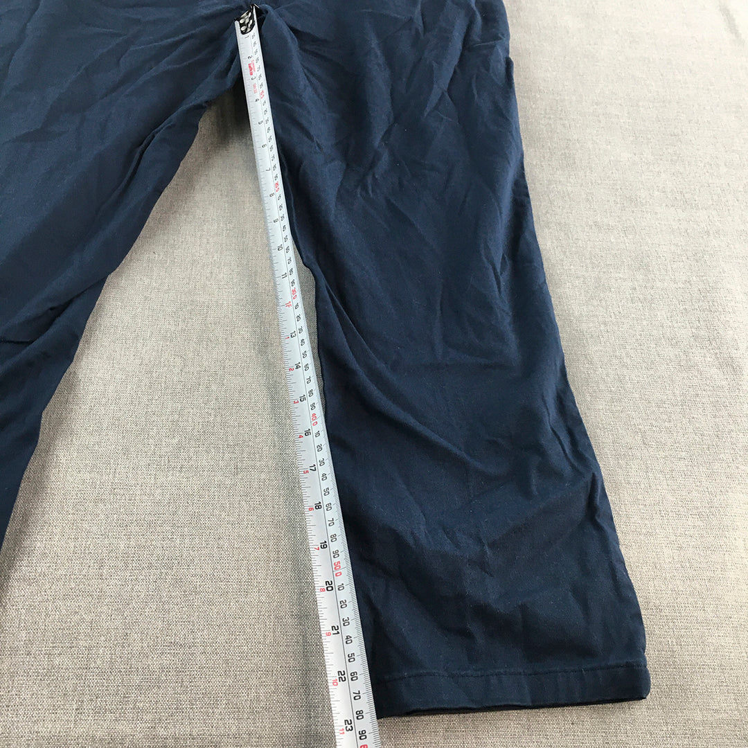 Zara Mens Chino Pants Size 32 Blue Pockets Straight Leg Trousers