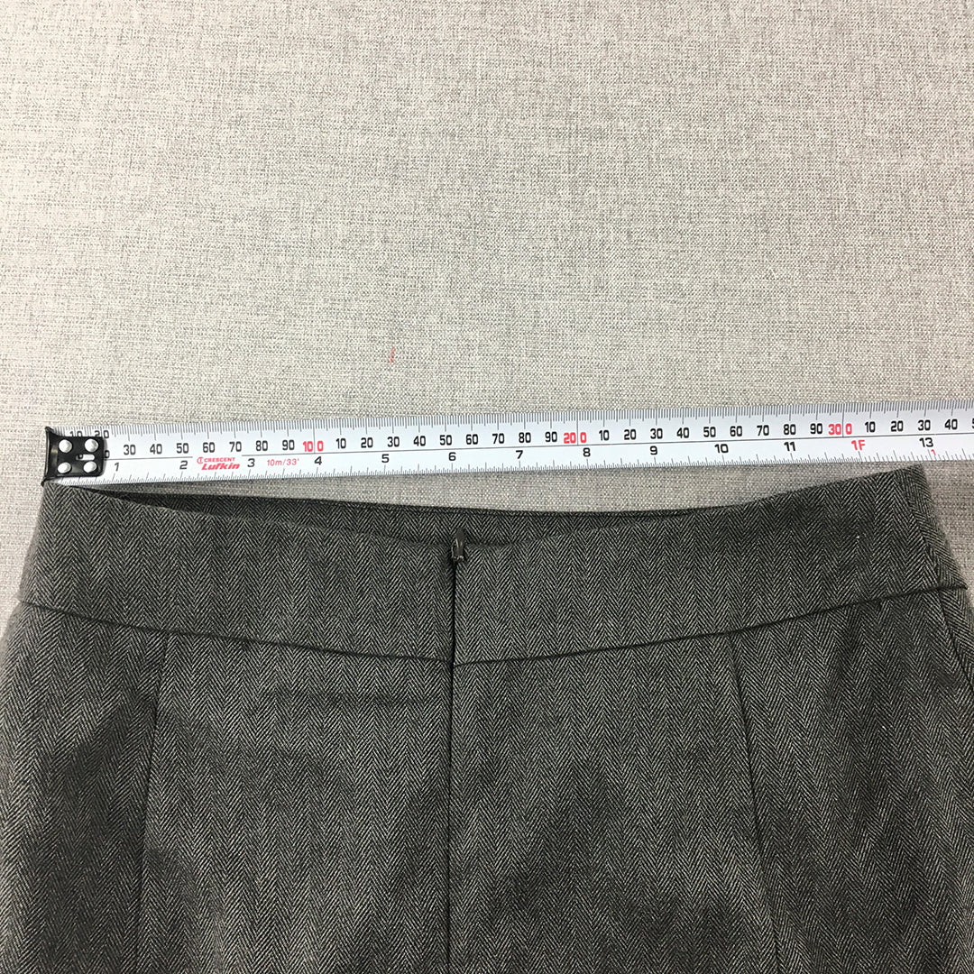 Forcast Womens Midi Skirt Size 8 Grey Straight