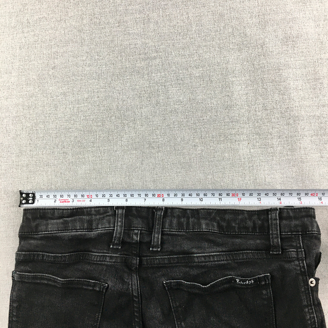 Bardot Womens Jeans Size 14 Black Skinny Distressed Denim Pockets