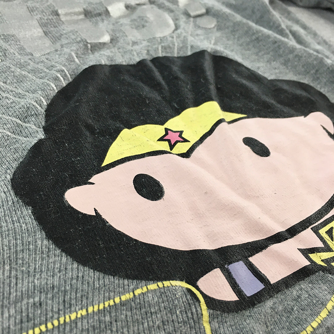 Justice League Wonder Woman Kids Girls Top Size 5 Grey Long Sleeve Pullover