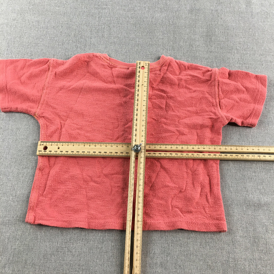 Zara Kids Girls T-Shirt Size 18 - 24 Months (2) Toddler Short Sleeve Wave Pink