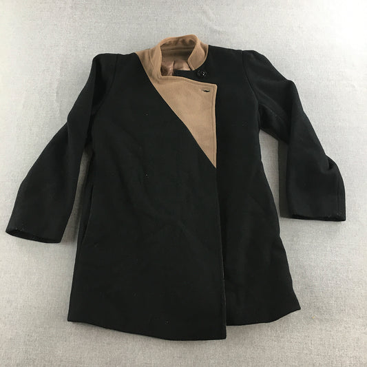 Clothing Collection Womens Jacket Size L Petite Black Trench Coat