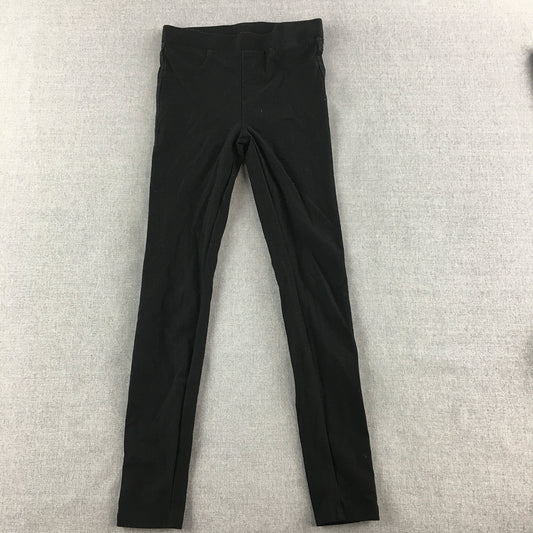 H&M Kids Girls Leggings Size 8 - 9 Years Black Stretch Fabric Pants