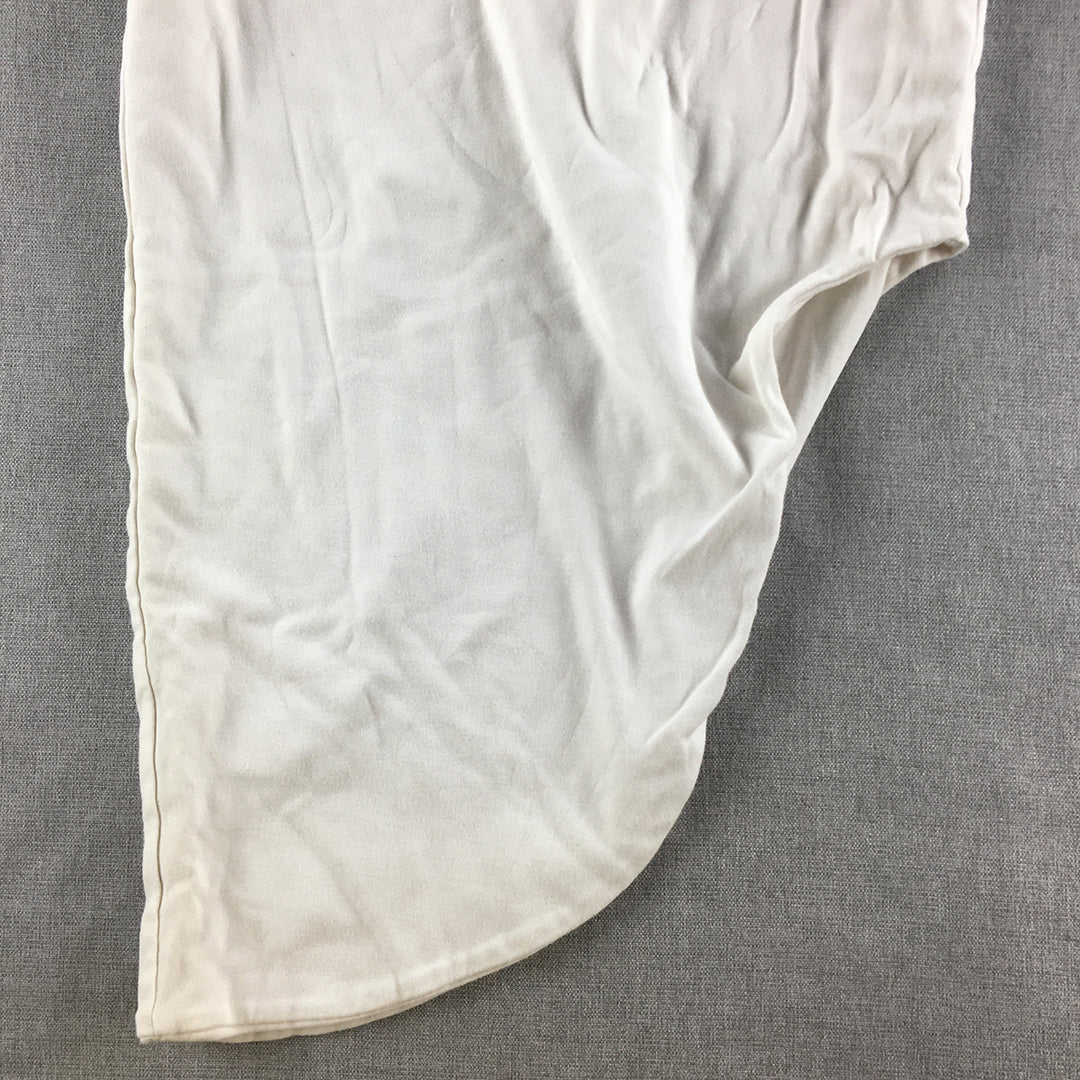 Kookai Womens Midi Skirt Size 1 Asymmetrical Hem Stretch White