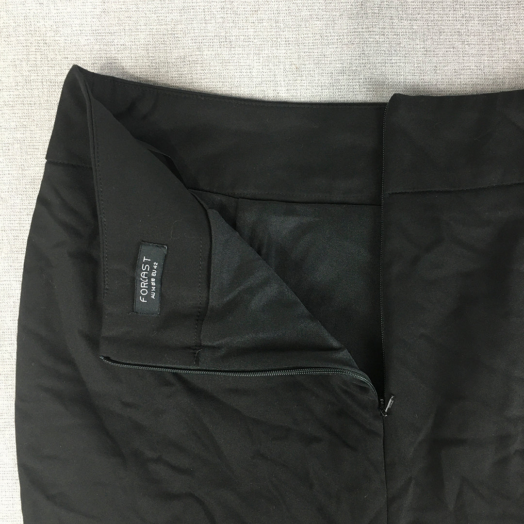 Forcast Womens Pencil Skirt Size 14 Black Midi Straight