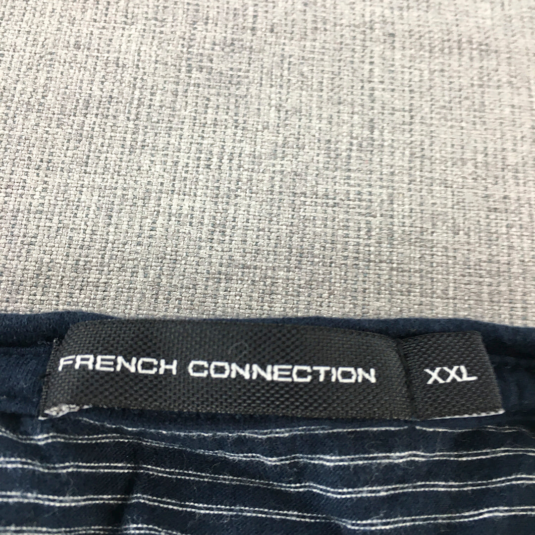 French Connection Mens T-Shirt Size 2XL Blue Striped Short Sleeve Tee