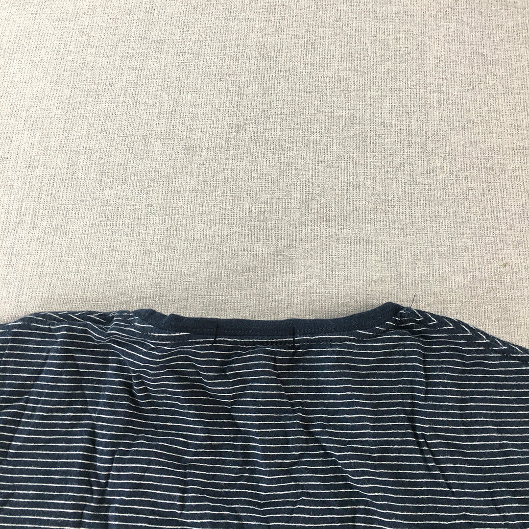 French Connection Mens T-Shirt Size 2XL Blue Striped Short Sleeve Tee