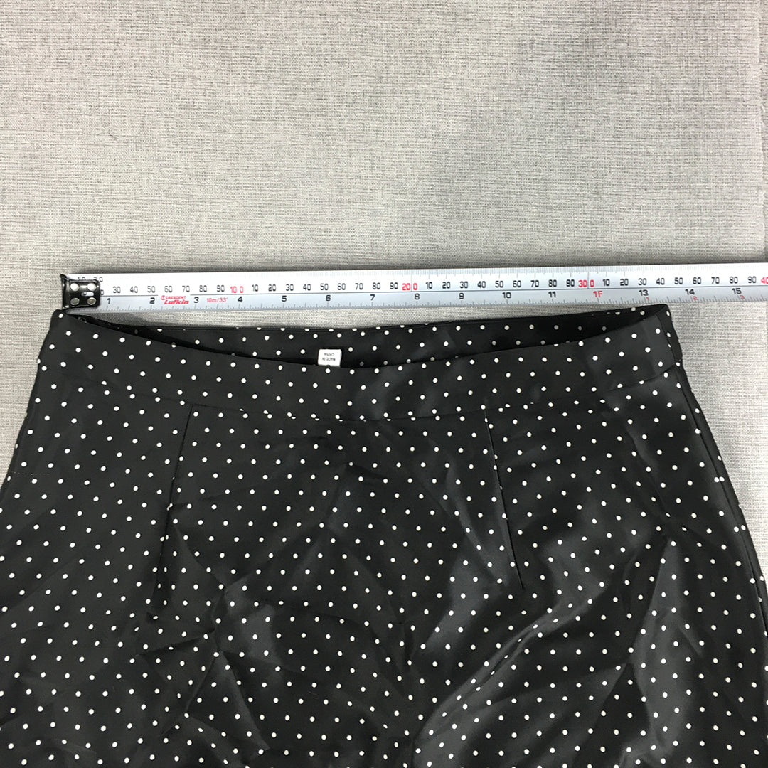 Witchery Womens Maxi Skirt Size 8 Black Dot Floral