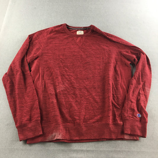 Champion Mens Sweater Size 2XL Red Crew Neck Pullover Jumper