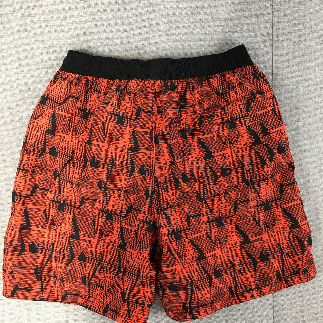 Zoggs Kids Boys Board Shorts Size 12 Red Surf Swim Drawstring Boardies