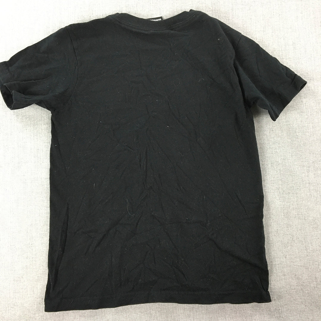 Quiksilver Kids Boys T-Shirt Youth Size S Black Logo Surf Brand Top