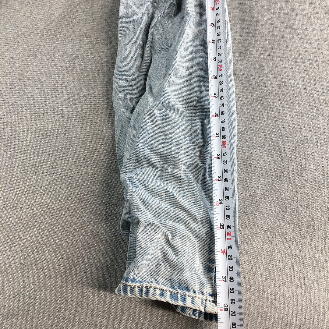 H&M Womens Jeans Size 8 Blue Distressed Denim Straight Leg Pockets