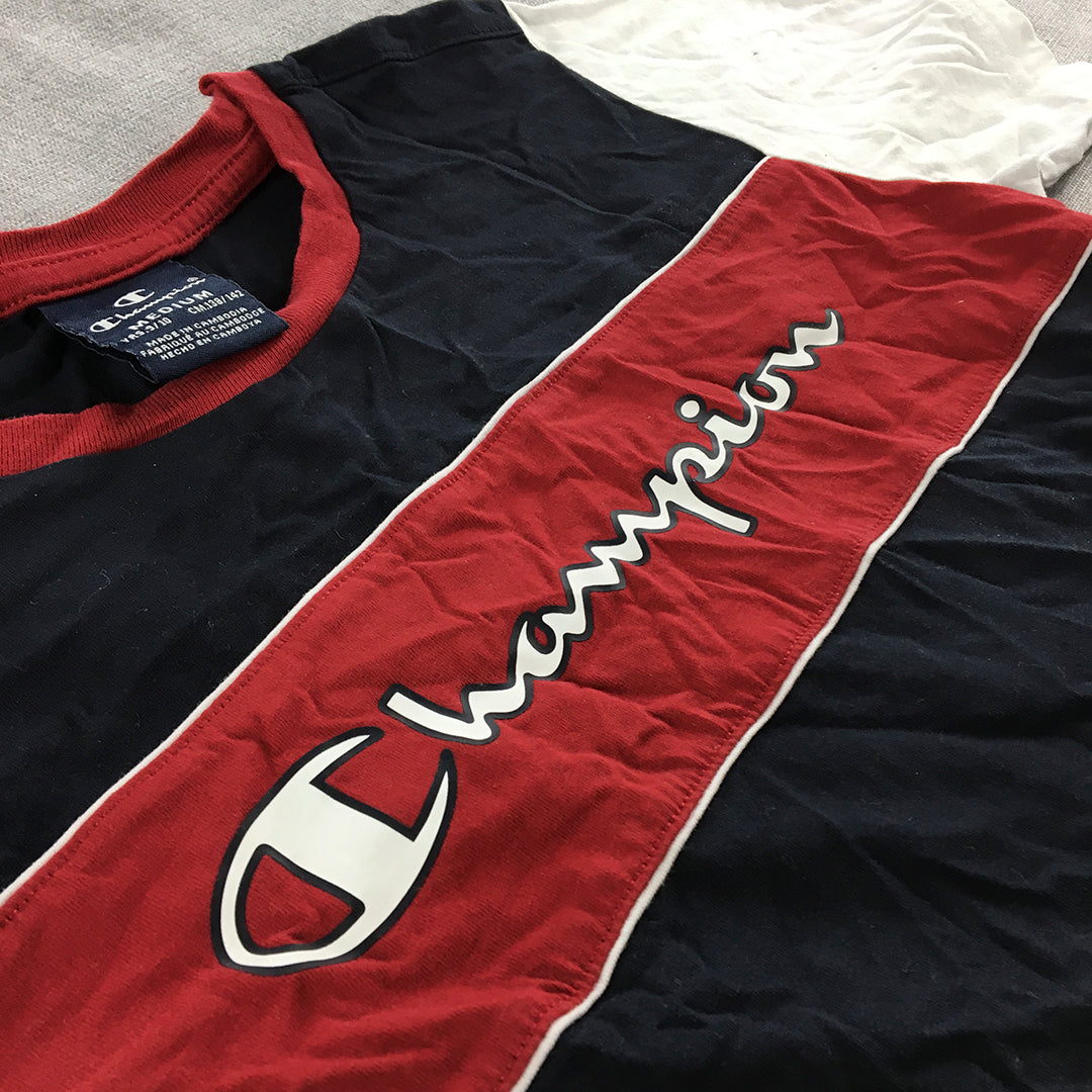 Champion Kids Boys T-Shirt Size M (9 - 10 Years) Black Red White Logo Top