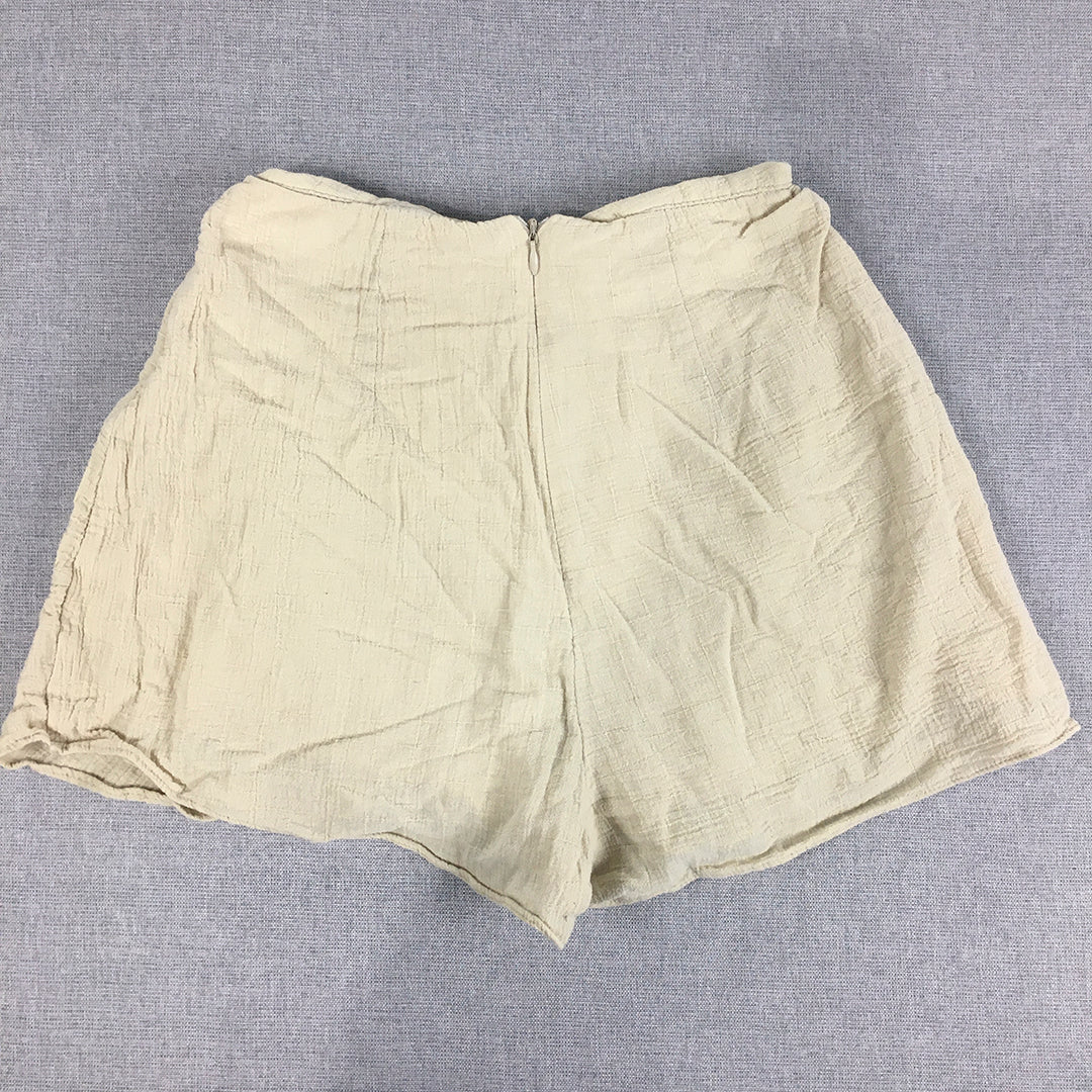 Mooloola Womens Wrap Shorts Size 10 Brown Bermuda