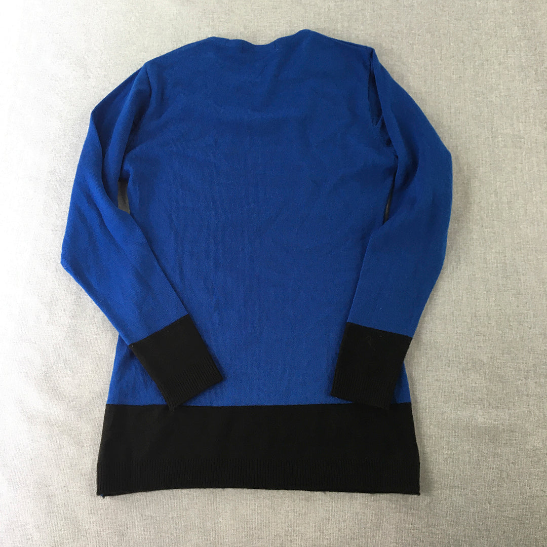 Baarcalona Womens Wool Sweater Size M Blue Knit Pullover Jumper