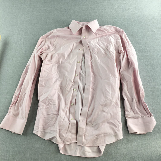 Charles Tyrwhitt Mens Shirt Size S Pink Long Sleeve Button-Up Collared