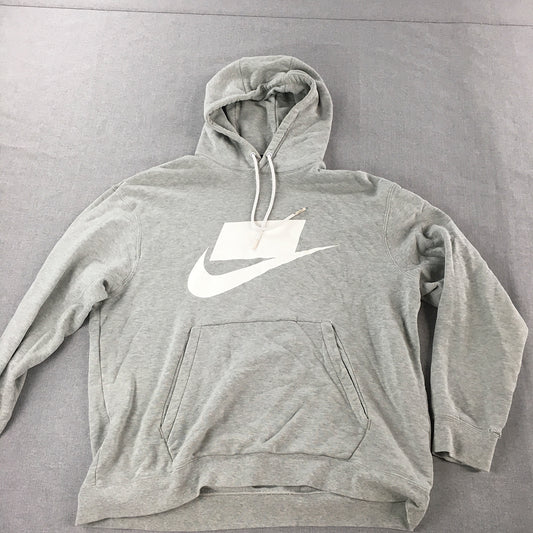 Nike Mens Hoodie Sweater Size L Grey Not A Sample Big Logo Pockets Jumper