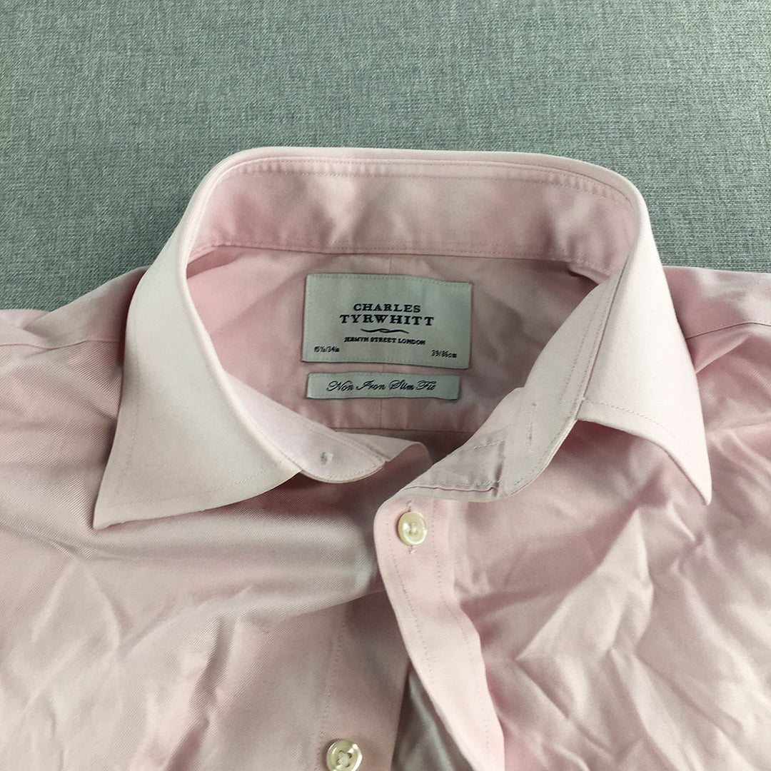 Charles Tyrwhitt Mens Shirt Size S Pink Long Sleeve Button-Up Collared