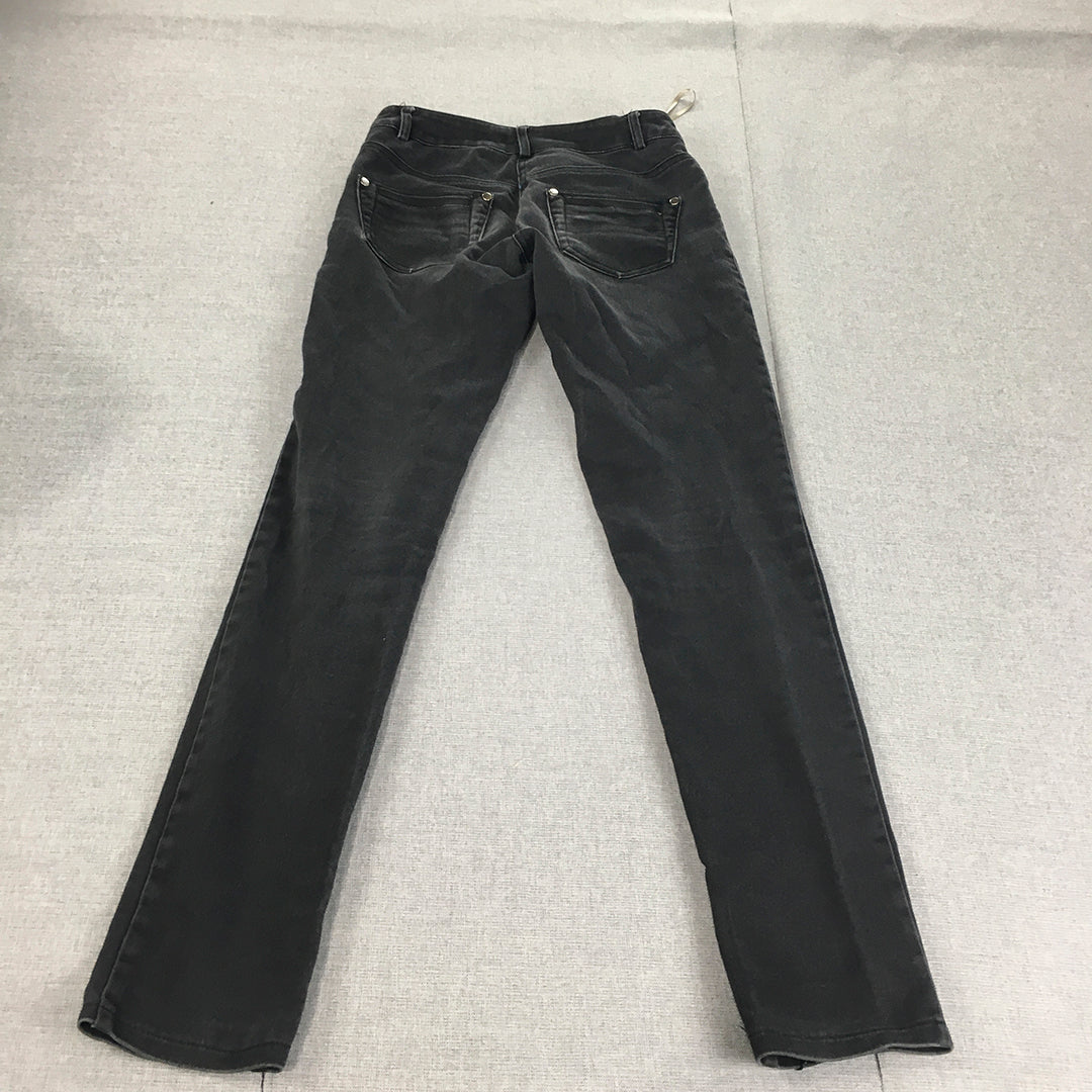 Forcast Womens Skinny Jeans Size 6 Black Stretch Fabric Denim