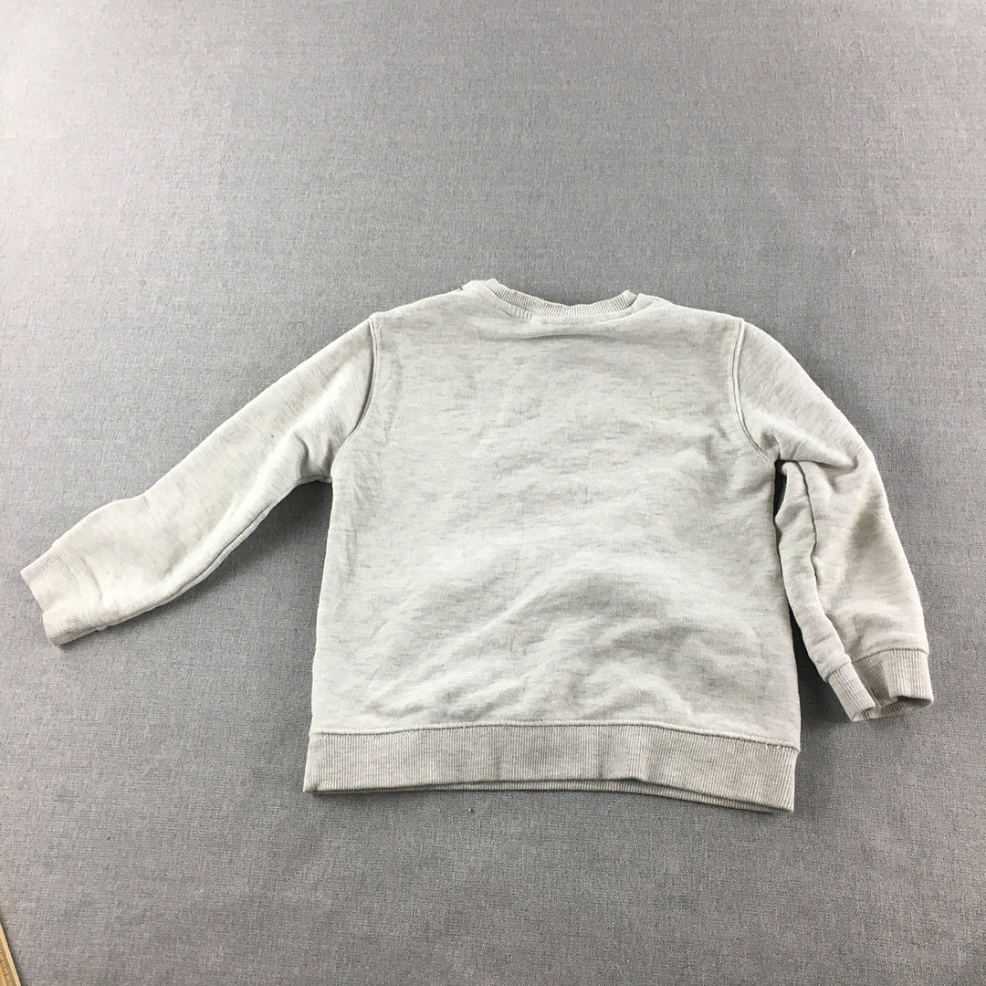 Zara Kids Boys Sweater Size 4 - 5 Years Grey Blue Monster Jumper