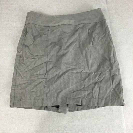 Banana Republic Womens Mini Skirt Size 16 TALL Grey Striped