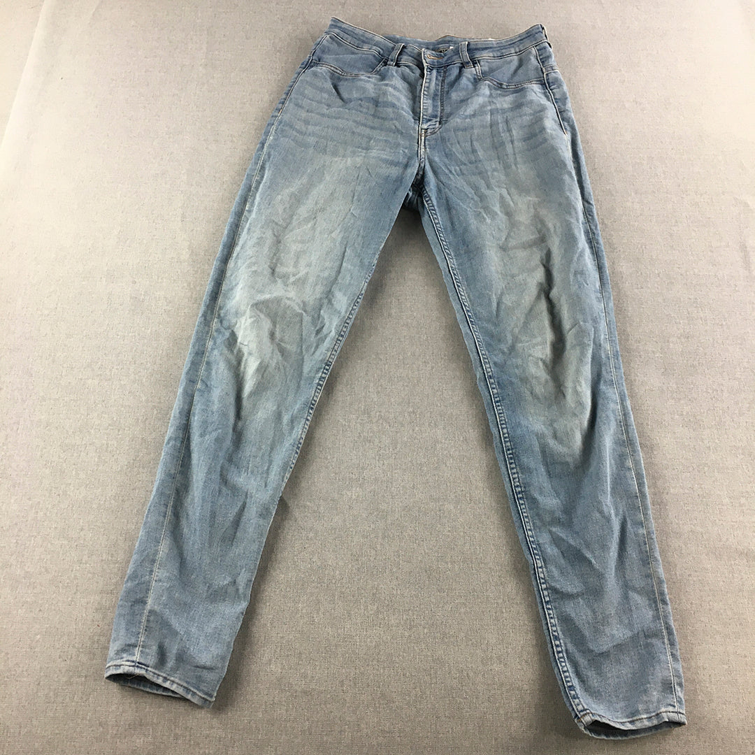 H&M Womens Skinny Jeans Size 12 UK Blue Light Wash Denim Pockets