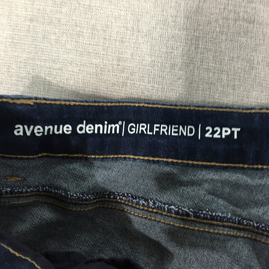 Avenue Denim Womens Jeans Size 22 (W42 x L26) Dark Wash Stretch Denim