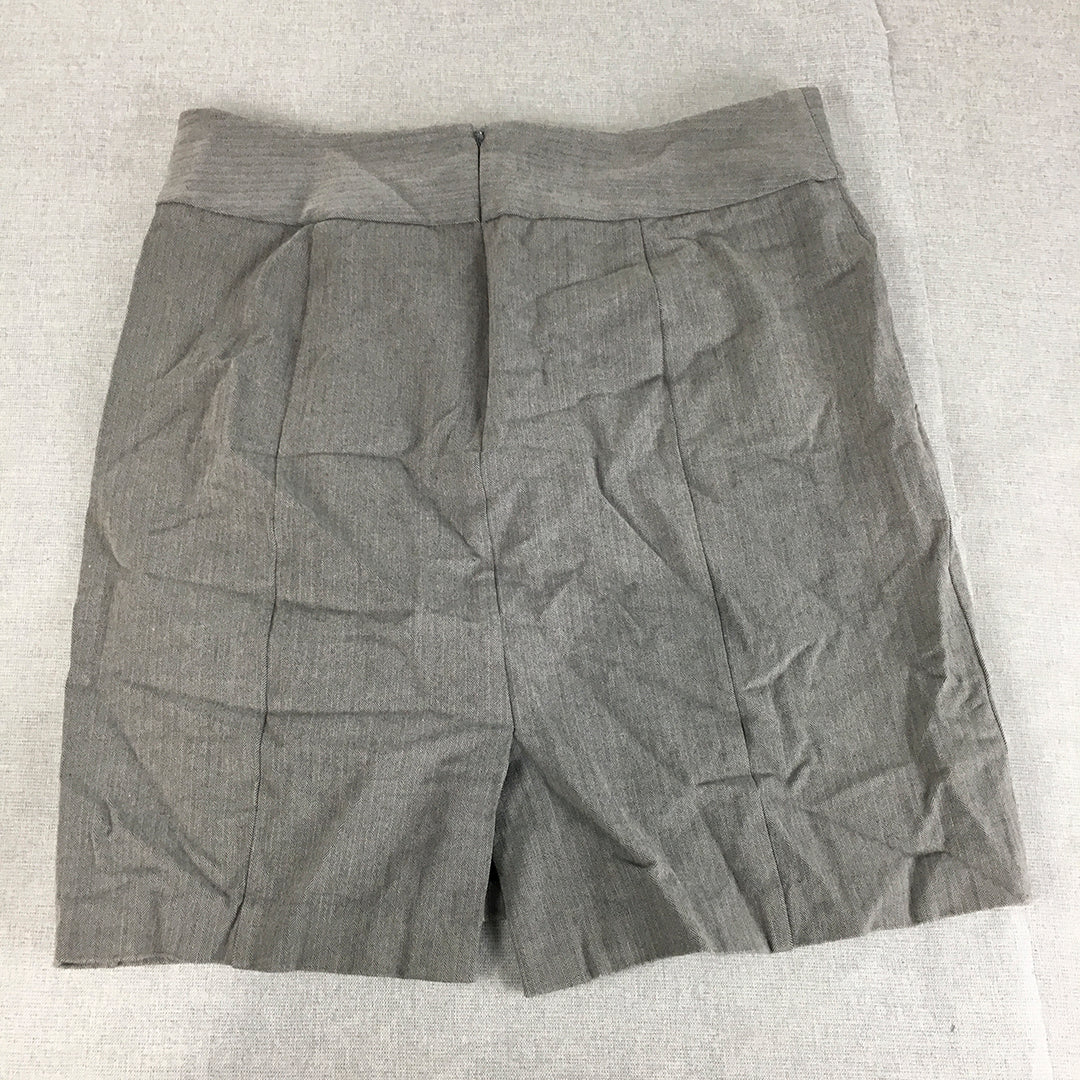 Banana Republic Womens Mini Skirt Size 16 TALL Grey Striped