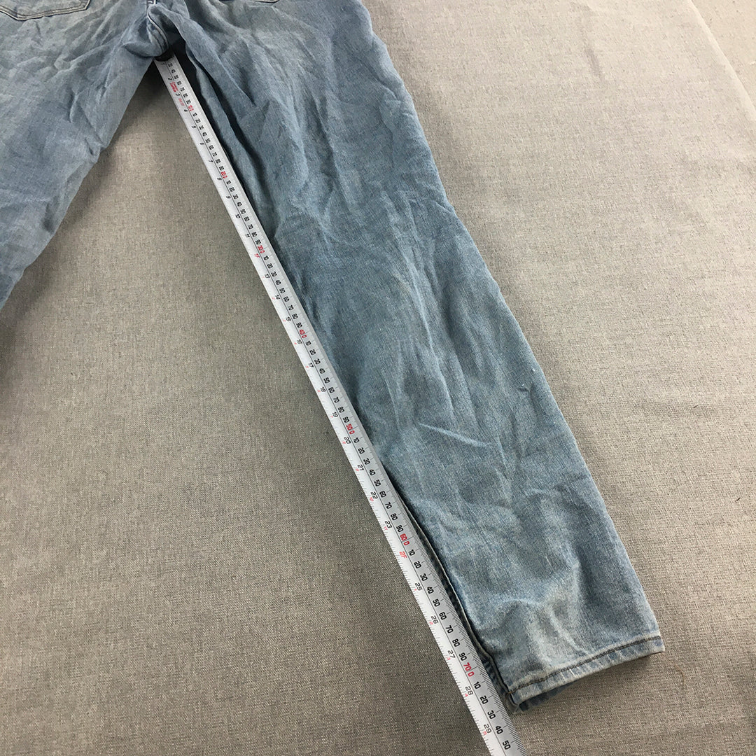 H&M Womens Skinny Jeans Size 12 UK Blue Light Wash Denim Pockets