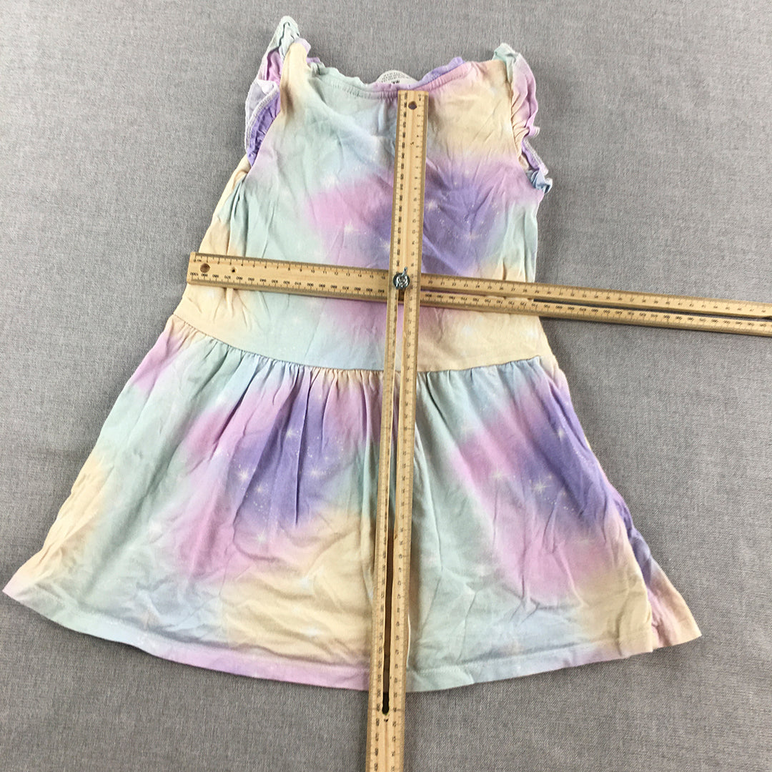 Disney Frozen Kids Girls Dress Size 5 - 6 Years Elsa Short Sleeve A-Line