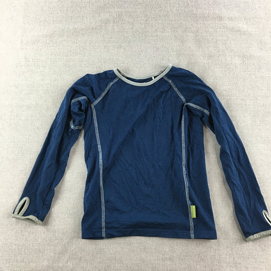 Kathmandu Kids Boys Merino Wool Top Size 8 Blue Long Sleeve Thermal Shirt