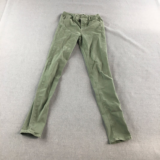 OXXO Womens Skinny Jeans Size XS Green Stretch Denim Pockets