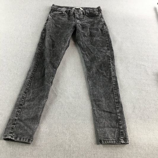 H&M Kids Boys Jeans Size 10 Grey Stone Wash Skinny Pockets Denim