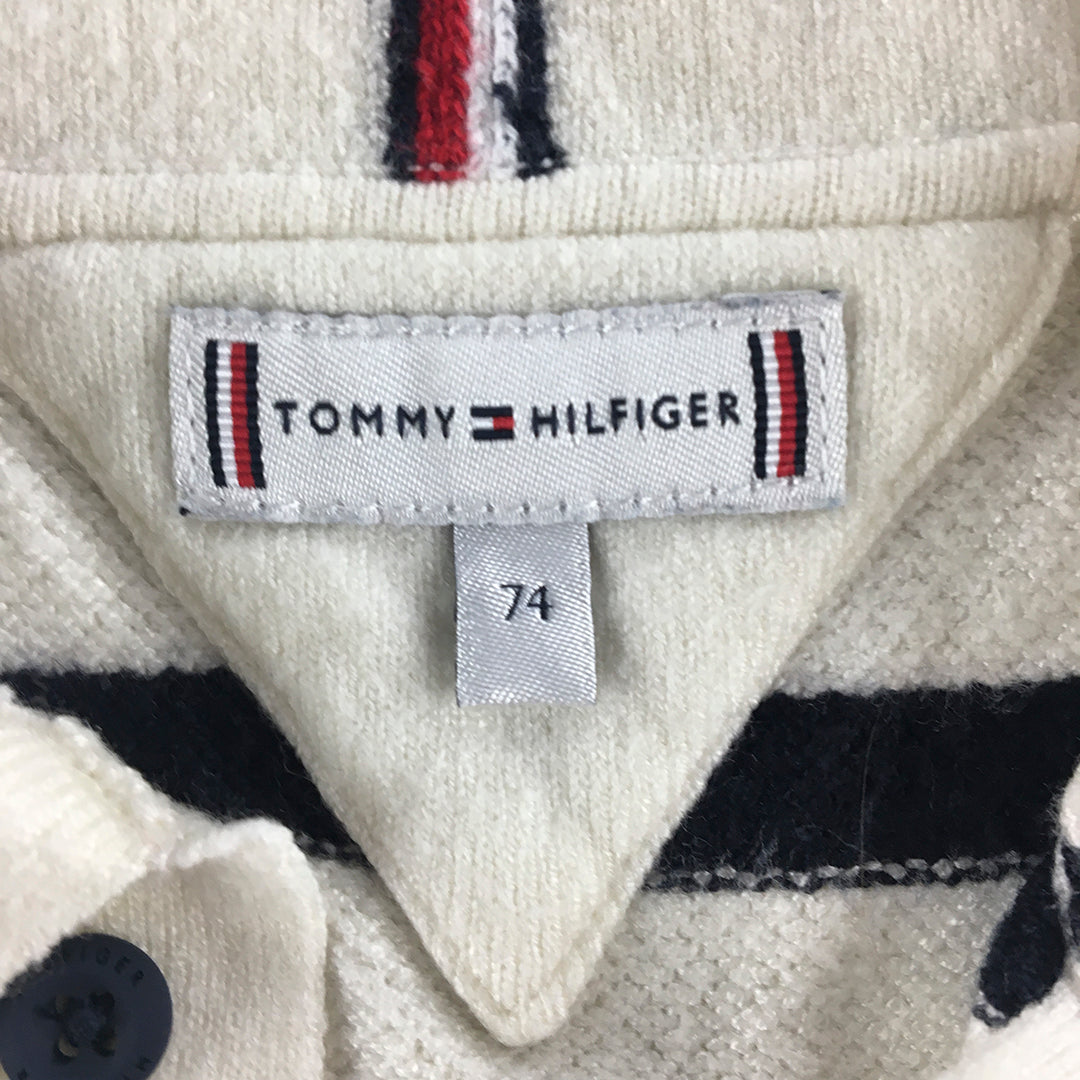 Tommy Hilfiger Baby Bodysuit Size 1 White Long Sleeve Striped One-Peice