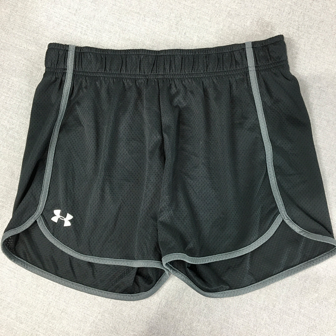 Under Armour Womens Shorts Size S Black Logo Elastic Waist Running Gym