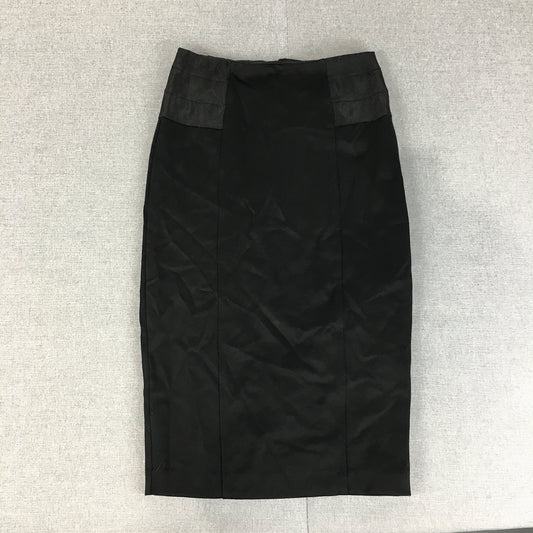 Fresh Sould Womens Pencil Skirt Size 8 Black Midi Straight