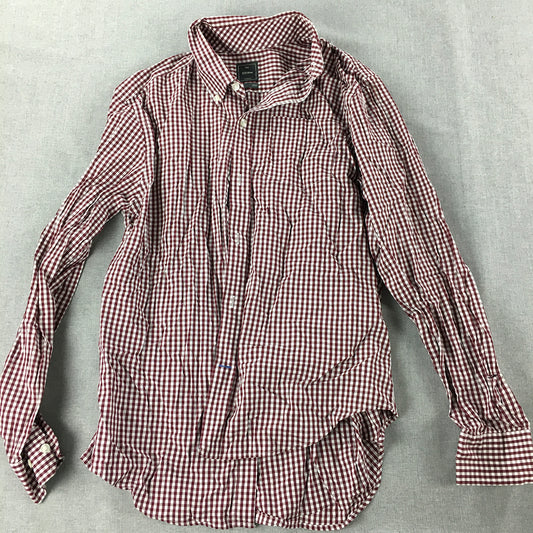 Gap Mens Shirt Size M Purple White Checkered Long Sleeve Button-Up