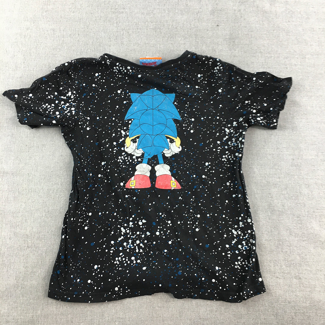 Sonic The Hedgehog Kids Boys T-Shirt Size 6 Black Short Sleeve Top