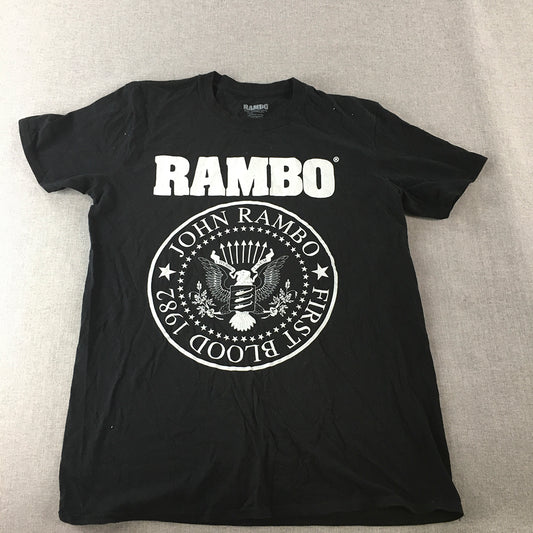 John Rambo Mens T-Shirt Size L Black Licensed Movie Tee