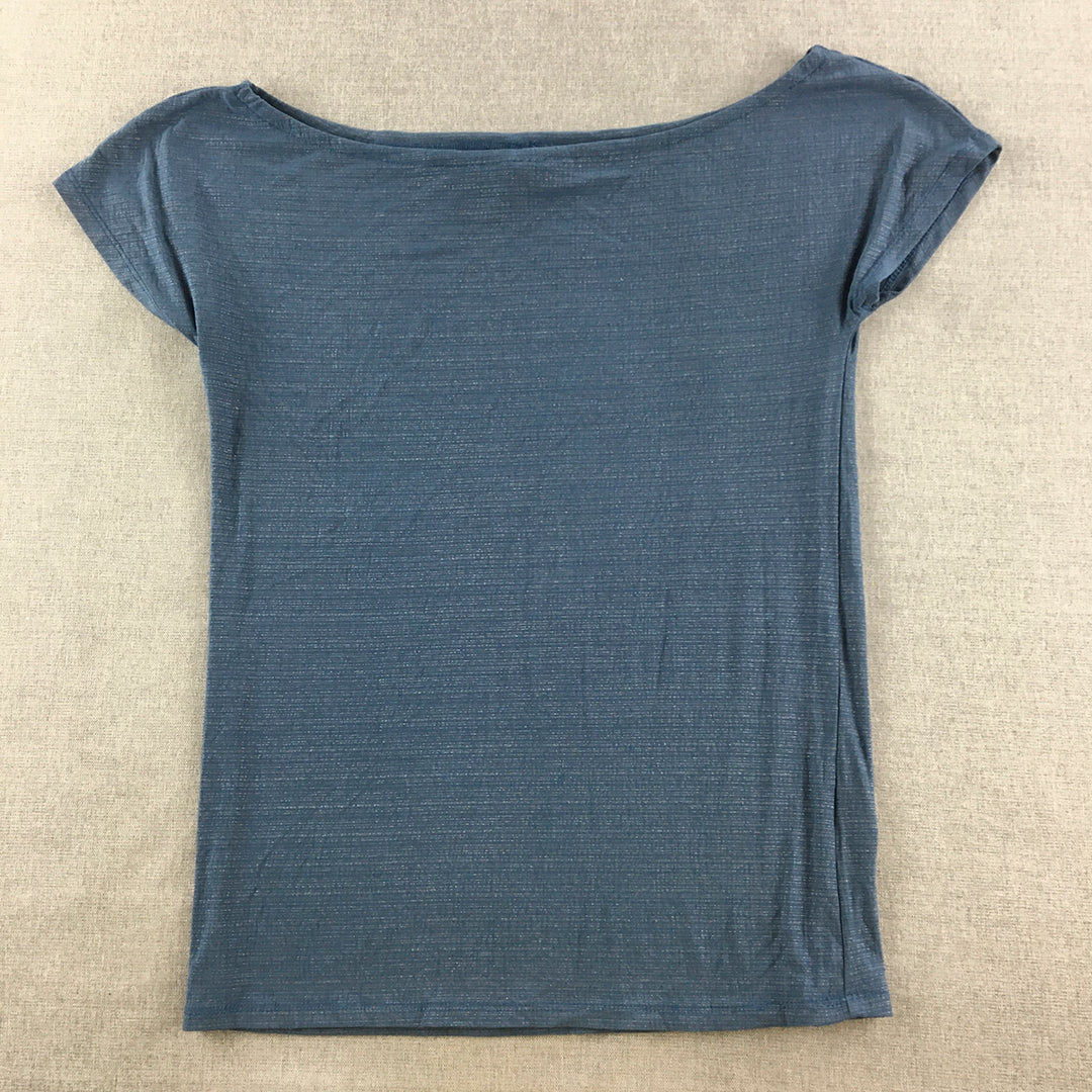 Flo & Jo Womens T-Shirt Size S Blue Short Sleeve Top