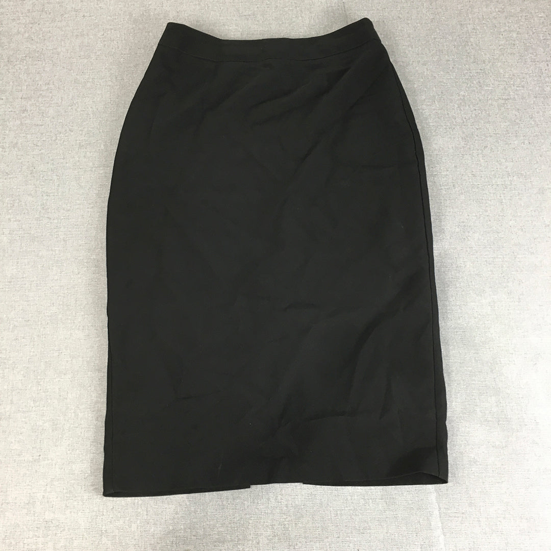 Forcast Womens Pencil Skirt Size 10 Black Straight Midi