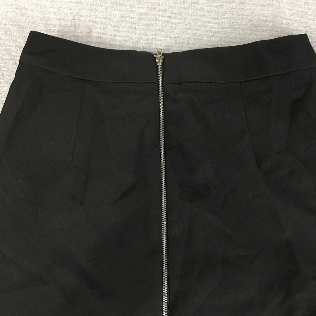 Forcast Womens Pencil Skirt Size 10 Black Straight Midi