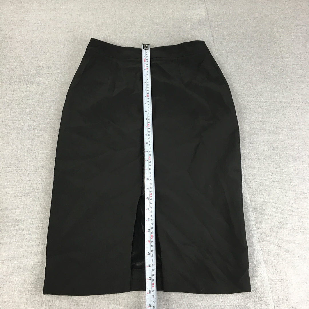 Forcast Womens Pencil Skirt Size 10 Black Straight Midi