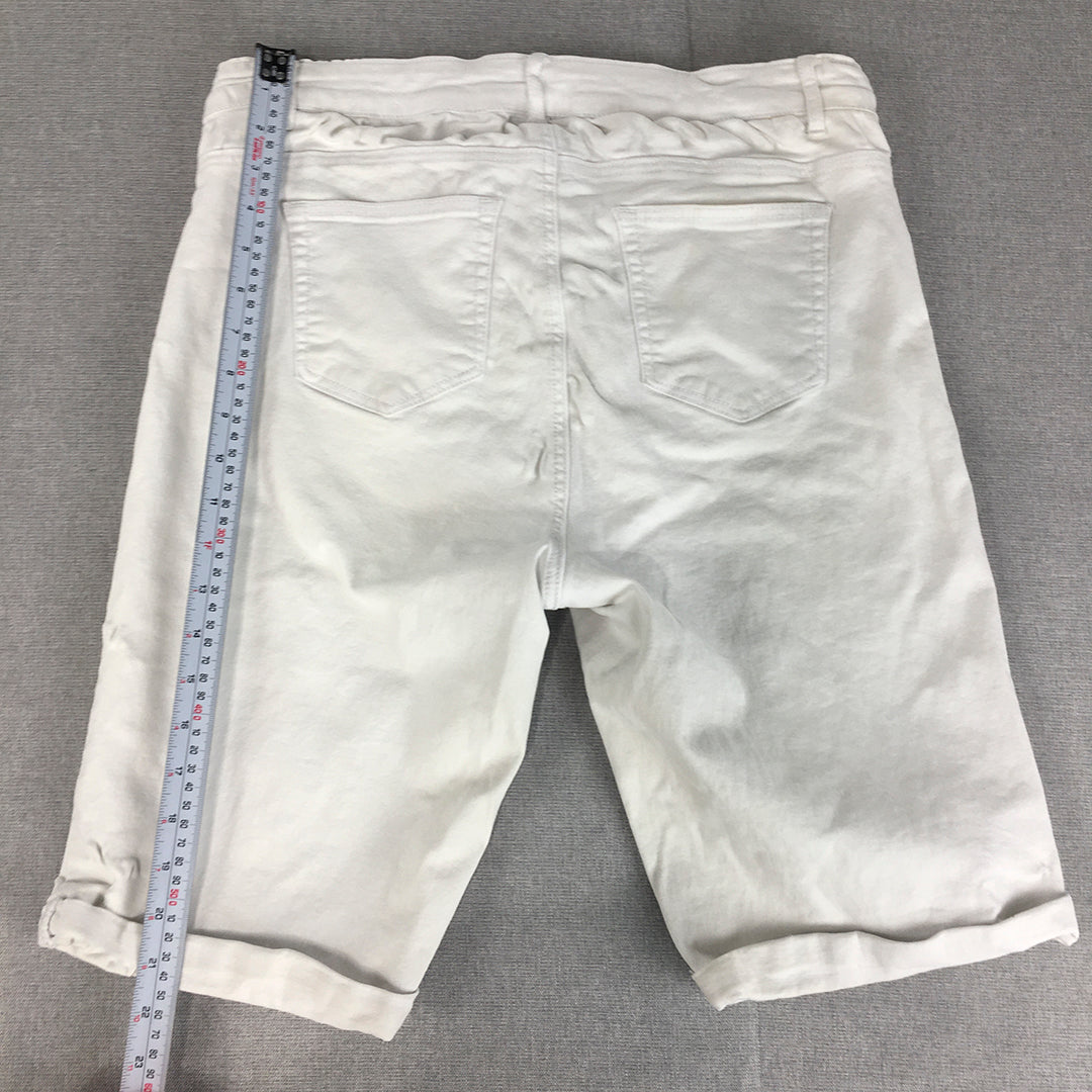 Autograph Womens Shorts Size 14 (W32) White Pockets Bermuda