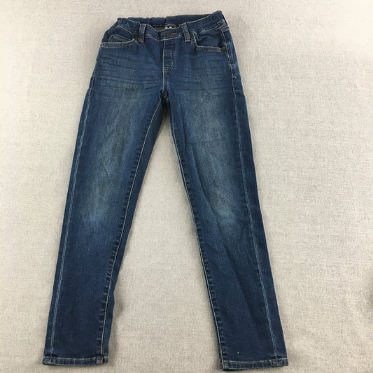 Uniqlo Kids Boys Jeans Size 9 - 10 Years Blue Dark Wash Slim Fit Denim